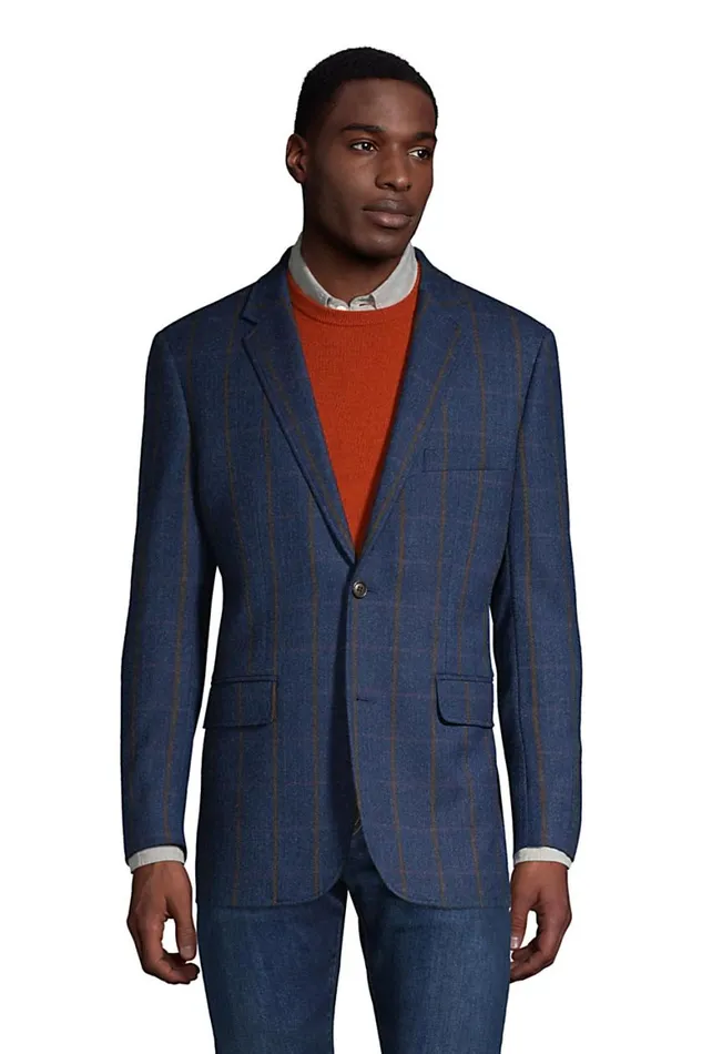 Lands039 End Sportcoats and Blazers Men Tailored Fit Wool Pattern Sport Coat Navy Herringbone Windowpane Lands039 End Sportcoats and Blazers Men Tailored Fit Wool Pattern Sport Coat Navy Herringbone Windowpane