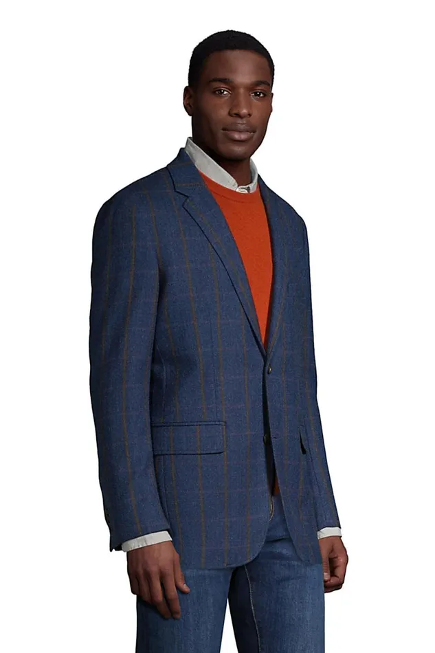 Lands039 End Sportcoats and Blazers Men Tailored Fit Wool Pattern Sport Coat Navy Herringbone Windowpane Lands039 End Sportcoats and Blazers Men Tailored Fit Wool Pattern Sport Coat Navy Herringbone Windowpane