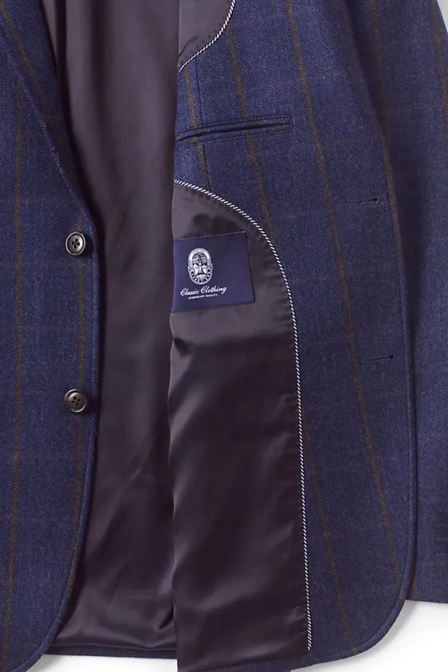 Lands039 End Sportcoats and Blazers Men Tailored Fit Wool Pattern Sport Coat Navy Herringbone Windowpane Lands039 End Sportcoats and Blazers Men Tailored Fit Wool Pattern Sport Coat Navy Herringbone Windowpane