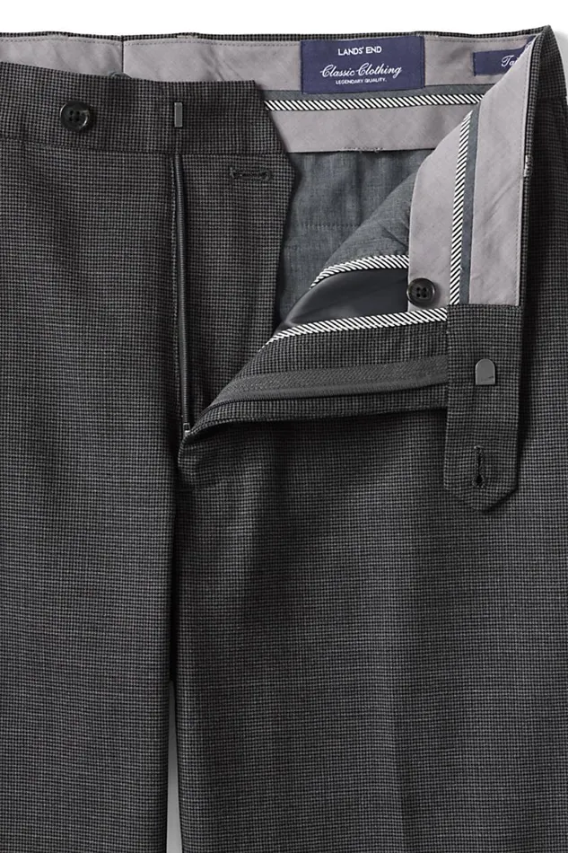Lands039 End Suits and Separates Men Tailored Fit Comfortfirst Yearrounder Dress Pants Gray Houndstooth Lands039 End Suits and Separates Men Tailored Fit Comfortfirst Yearrounder Dress Pants Gray Houndstooth