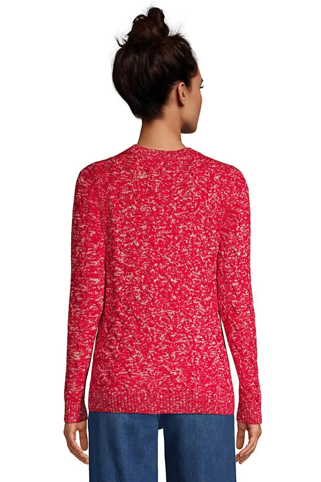 Lands039 End Sweaters Women Cotton Drifter Vneck Sweater Rich Red Marl Lands039 End Sweaters Women Cotton Drifter Vneck Sweater Rich Red Marl