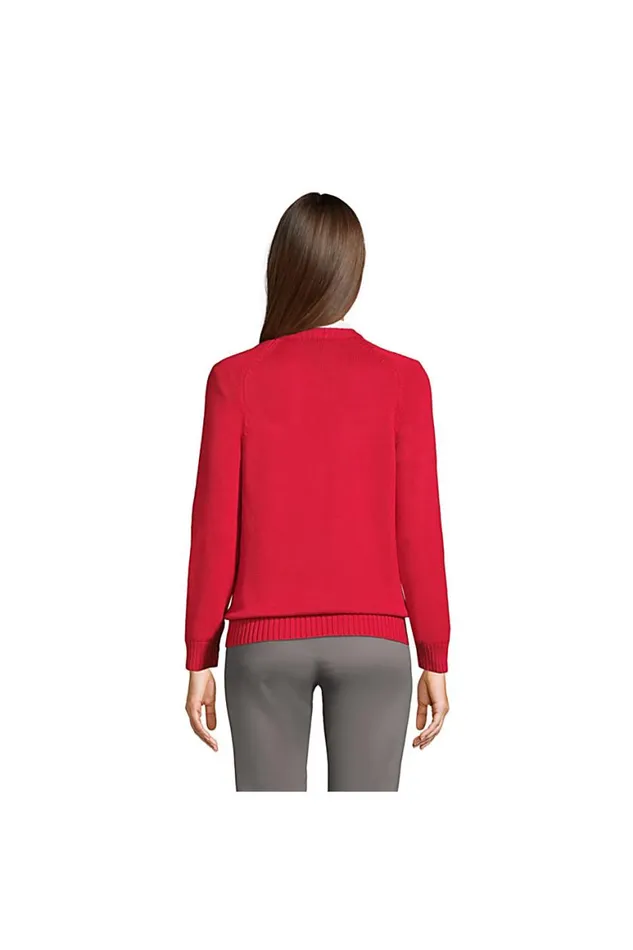 Lands039 End Sweaters Women Cotton Modal Vneck Sweater Black