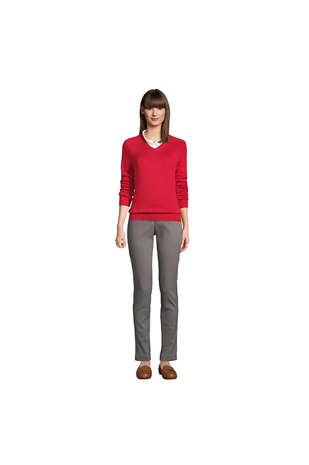 Lands039 End Sweaters Women Cotton Modal Vneck Sweater Black