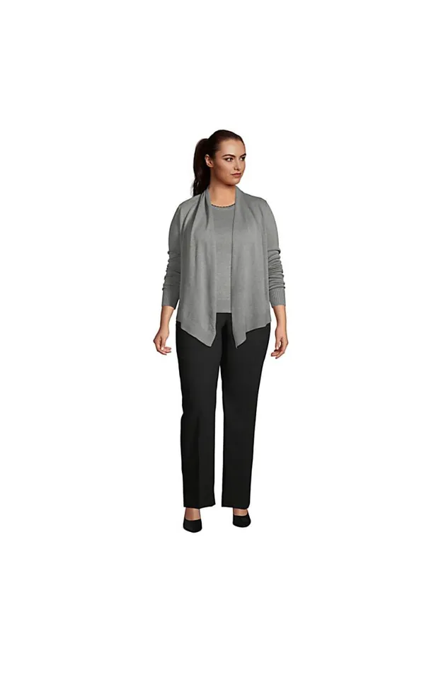 Lands039 End Sweaters Women Plus Size Cotton Modal Open Drape Cardigan Black Lands039 End Sweaters Women Plus Size Cotton Modal Open Drape Cardigan Black