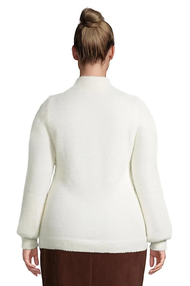 Lands039 End Sweaters Women Plus Size Long Sleeve Eyelash Sweater Ivory Lands039 End Sweaters Women Plus Size Long Sleeve Eyelash Sweater Ivory