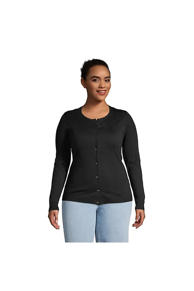 Lands039 End Sweaters Women Plus Size Performance Crew Cardigan Sweater Black Lands039 End Sweaters Women Plus Size Performance Crew Cardigan Sweater Black