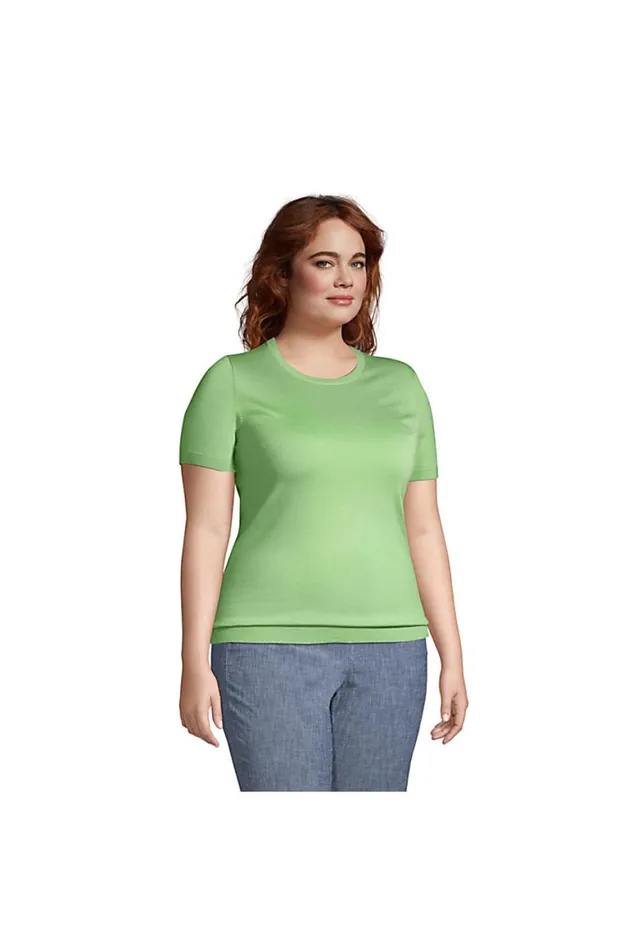 Lands039 End Sweaters Women Plus Size Short Sleeve Performance Sweater Dark Cobalt Blue Lands039 End Sweaters Women Plus Size Short Sleeve Performance Sweater Dark Cobalt Blue