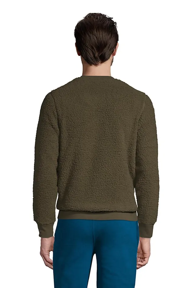 Lands039 End Sweatshirts and Hoodies Men Long Sleeve Sherpa Fleece Crewneck Sweatshirt Forest Moss Lands039 End Sweatshirts and Hoodies Men Long Sleeve Sherpa Fleece Crewneck Sweatshirt Forest Moss