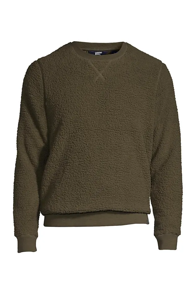 Lands039 End Sweatshirts and Hoodies Men Long Sleeve Sherpa Fleece Crewneck Sweatshirt Forest Moss Lands039 End Sweatshirts and Hoodies Men Long Sleeve Sherpa Fleece Crewneck Sweatshirt Forest Moss