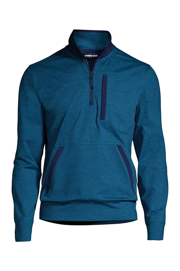 Lands039 End Sweatshirts and Hoodies Men Performance Quarter Zip Sweater Baltic Teal Space Dye Lands039 End Sweatshirts and Hoodies Men Performance Quarter Zip Sweater Baltic Teal Space Dye