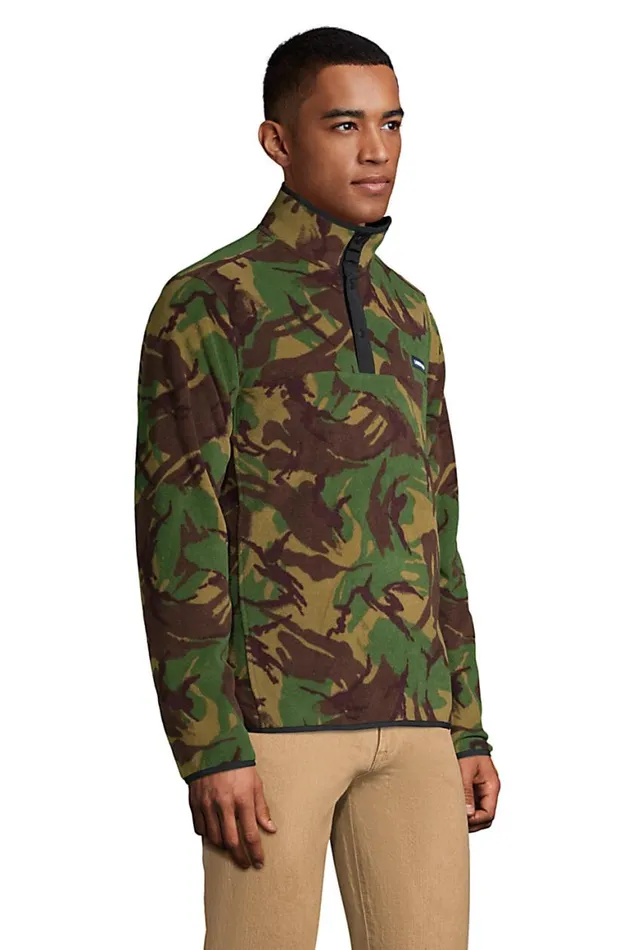 Lands039 End Sweatshirts and Hoodies Men Print Heritage Fleece Snap Neck Pullover Top Sienna Brown Camo Lands039 End Sweatshirts and Hoodies Men Print Heritage Fleece Snap Neck Pullover Top Sienna Brown Camo