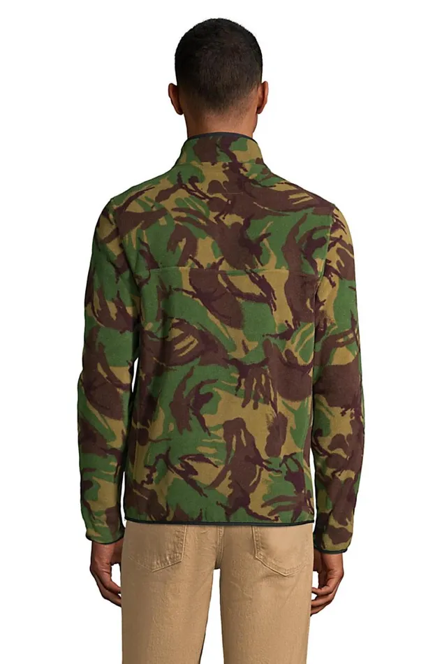 Lands039 End Sweatshirts and Hoodies Men Print Heritage Fleece Snap Neck Pullover Top Sienna Brown Camo Lands039 End Sweatshirts and Hoodies Men Print Heritage Fleece Snap Neck Pullover Top Sienna Brown Camo