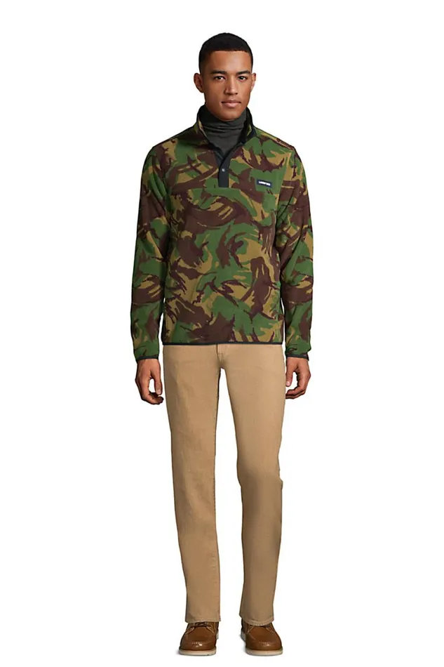 Lands039 End Sweatshirts and Hoodies Men Print Heritage Fleece Snap Neck Pullover Top Sienna Brown Camo Lands039 End Sweatshirts and Hoodies Men Print Heritage Fleece Snap Neck Pullover Top Sienna Brown Camo