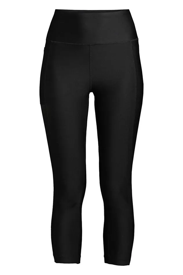 Lands039 End Swimsuits Women Chlorine Resistant High Waisted Modest Swim Leggings With Upf 50 Sun Protection Black Lands039 End Swimsuits Women Chlorine Resistant High Waisted Modest Swim Leggings With Upf 50 Sun Protection Black