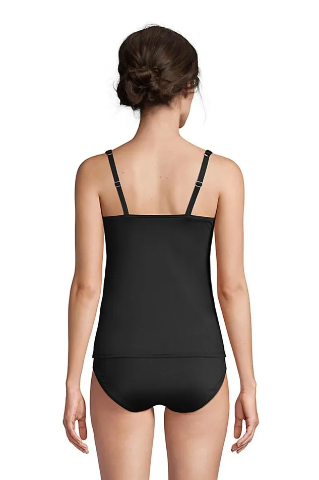 Lands039 End Swimsuits Women Chlorine Resistant Square Neck Underwire Tankini Top Swimsuit Adjustable Straps Black Lands039 End Swimsuits Women Chlorine Resistant Square Neck Underwire Tankini Top Swimsuit Adjustable Straps Black