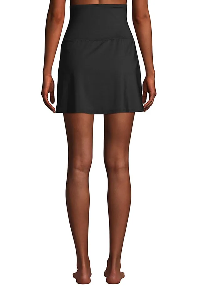 Lands039 End Swimsuits Women Chlorine Resistant Tummy Control Ultra High Waisted Modest Swim Skirt Swim Bottoms Black