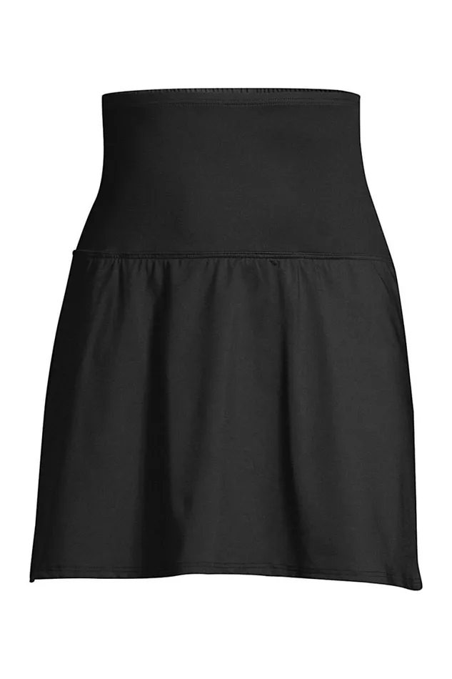 Lands039 End Swimsuits Women Chlorine Resistant Tummy Control Ultra High Waisted Modest Swim Skirt Swim Bottoms Black