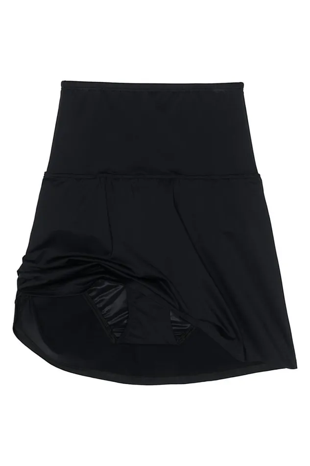 Lands039 End Swimsuits Women Chlorine Resistant Tummy Control Ultra High Waisted Modest Swim Skirt Swim Bottoms Black