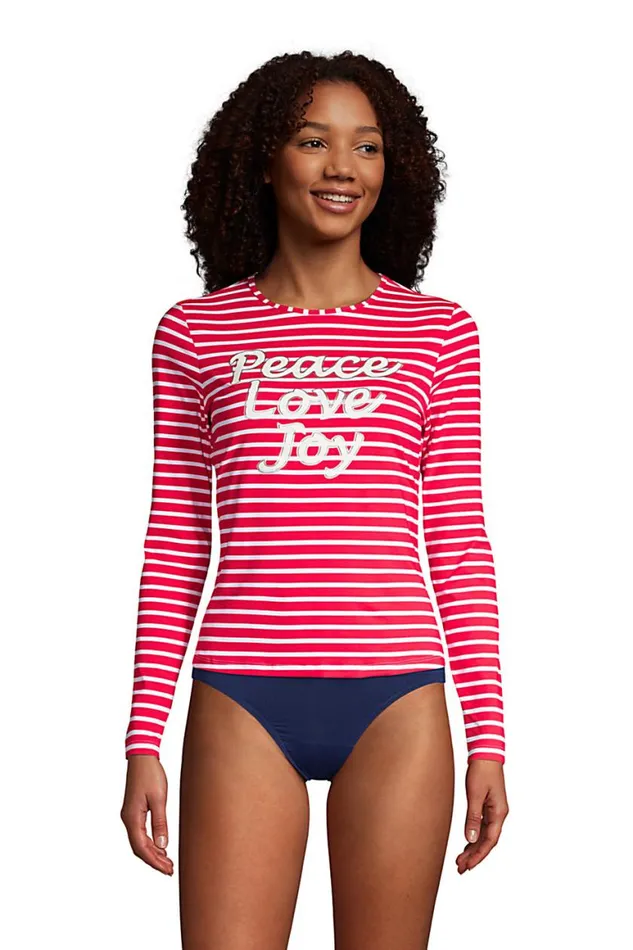 Lands039 End Swimsuits Women Crew Neck Long Sleeve Rash Guard Upf 50 Sun Protection Modest Swim Tee Print Strawberry Lands039 End Swimsuits Women Crew Neck Long Sleeve Rash Guard Upf 50 Sun Protection Modest Swim Tee Print Strawberry