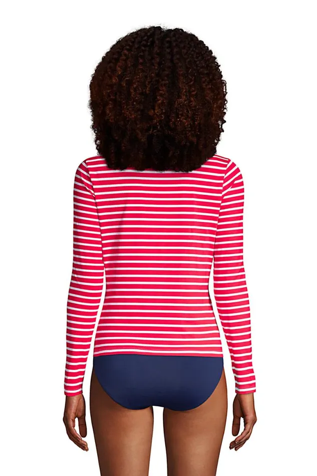 Lands039 End Swimsuits Women Crew Neck Long Sleeve Rash Guard Upf 50 Sun Protection Modest Swim Tee Print Strawberry Lands039 End Swimsuits Women Crew Neck Long Sleeve Rash Guard Upf 50 Sun Protection Modest Swim Tee Print Strawberry