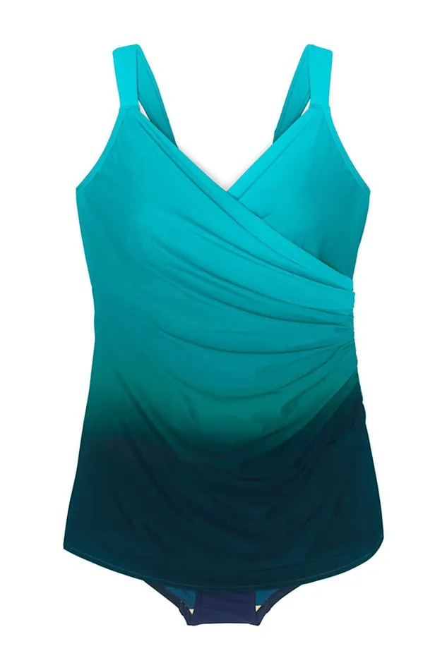 Lands039 End Swimsuits Women Dddcup Slender Vneck Tummy Control Chlorine Resistant Skirted One Piece Swimsuit Print Deep Sea Navy Patchwork Geo Lands039 End Swimsuits Women Dddcup Slender Vneck Tummy Control Chlorine Resistant Skirted One Piece Swimsuit Print Deep Sea Navy Patchwork Geo