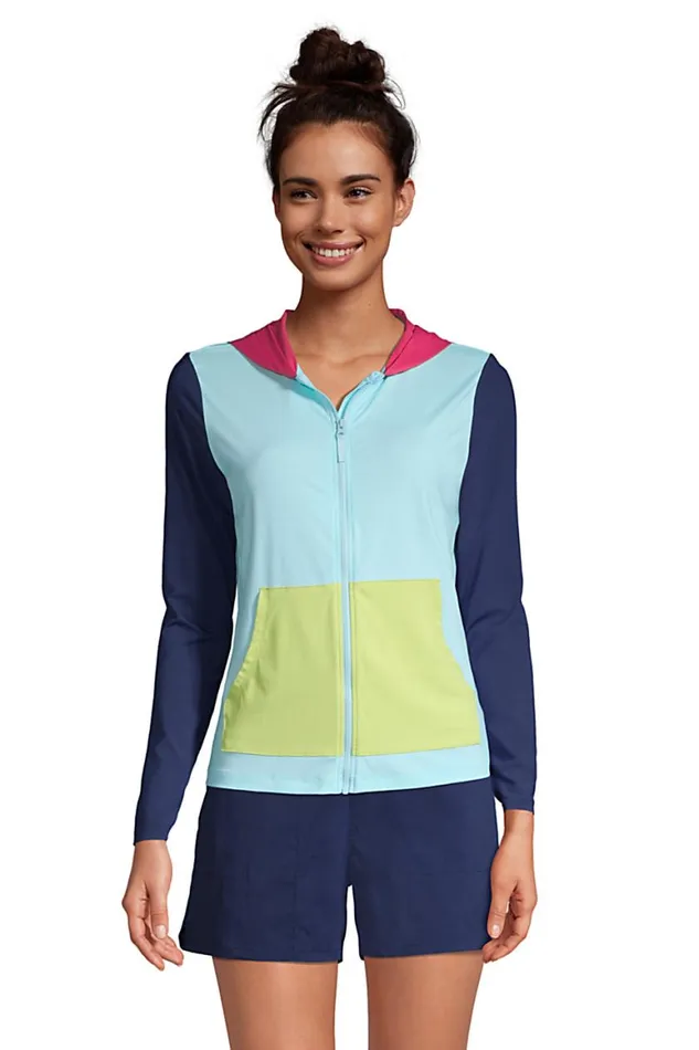 Lands039 End Swimsuits Women Hooded Full Zip Long Sleeve Rash Guard Upf 50 Sun Protection Coverup Pockets Deep Sea Navy Lands039 End Swimsuits Women Hooded Full Zip Long Sleeve Rash Guard Upf 50 Sun Protection Coverup Pockets Deep Sea Navy