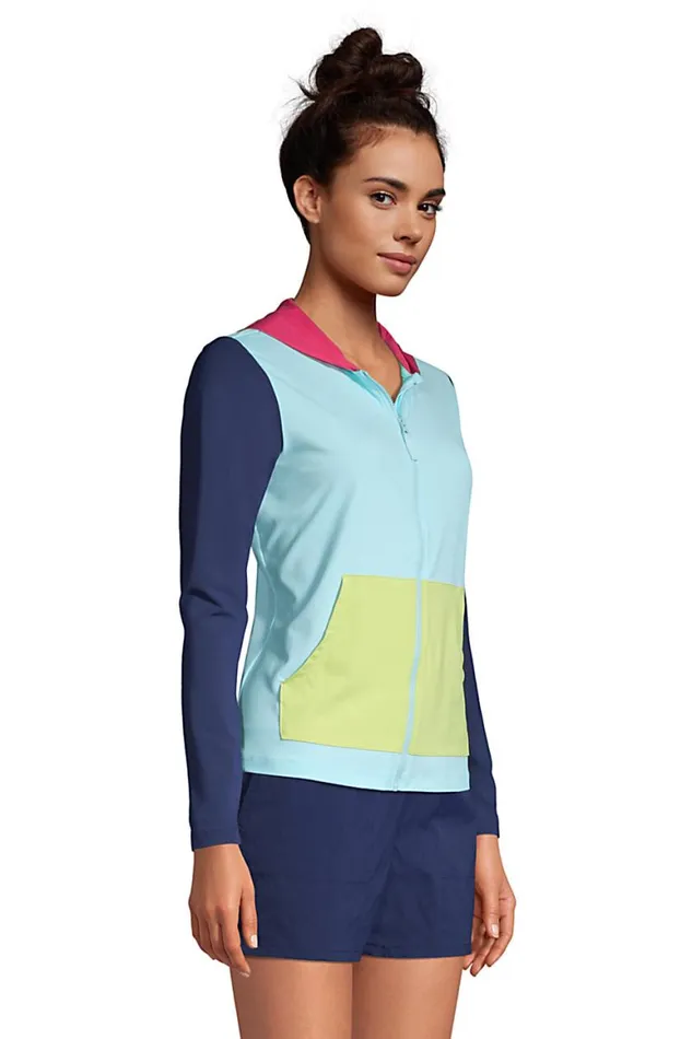 Lands039 End Swimsuits Women Hooded Full Zip Long Sleeve Rash Guard Upf 50 Sun Protection Coverup Pockets Deep Sea Navy Lands039 End Swimsuits Women Hooded Full Zip Long Sleeve Rash Guard Upf 50 Sun Protection Coverup Pockets Deep Sea Navy