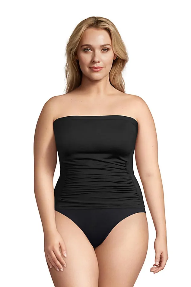 Lands039 End Swimsuits Women Plus Size Chlorine Resistant Bandeau Tankini Top Swimsuit With Removable Adjustable Straps Black Lands039 End Swimsuits Women Plus Size Chlorine Resistant Bandeau Tankini Top Swimsuit With Removable Adjustable Straps Black