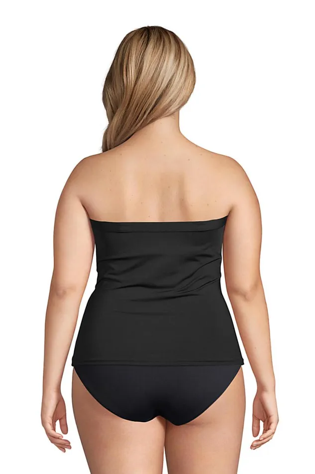 Lands039 End Swimsuits Women Plus Size Chlorine Resistant Bandeau Tankini Top Swimsuit With Removable Adjustable Straps Black Lands039 End Swimsuits Women Plus Size Chlorine Resistant Bandeau Tankini Top Swimsuit With Removable Adjustable Straps Black