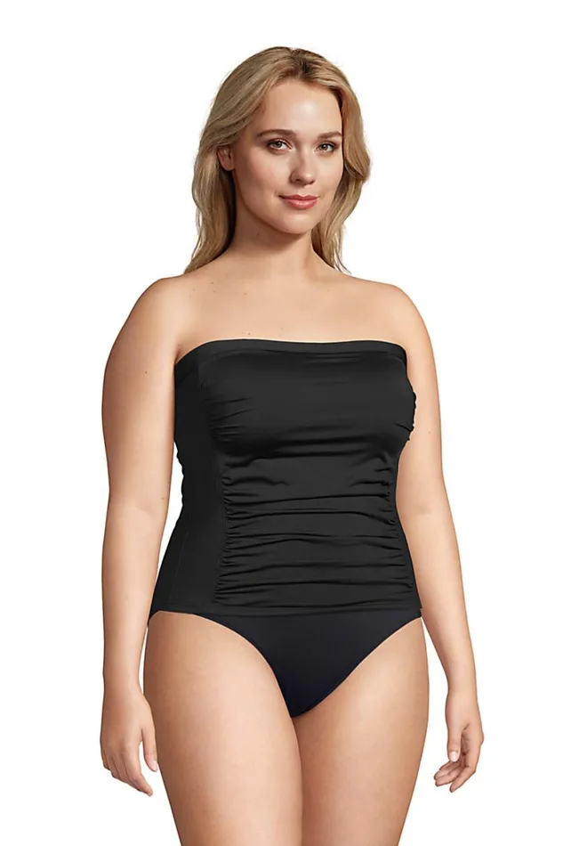 Lands039 End Swimsuits Women Plus Size Chlorine Resistant Bandeau Tankini Top Swimsuit With Removable Adjustable Straps Black Lands039 End Swimsuits Women Plus Size Chlorine Resistant Bandeau Tankini Top Swimsuit With Removable Adjustable Straps Black