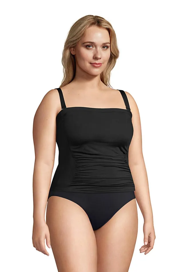 Lands039 End Swimsuits Women Plus Size Chlorine Resistant Bandeau Tankini Top Swimsuit With Removable Adjustable Straps Black Lands039 End Swimsuits Women Plus Size Chlorine Resistant Bandeau Tankini Top Swimsuit With Removable Adjustable Straps Black