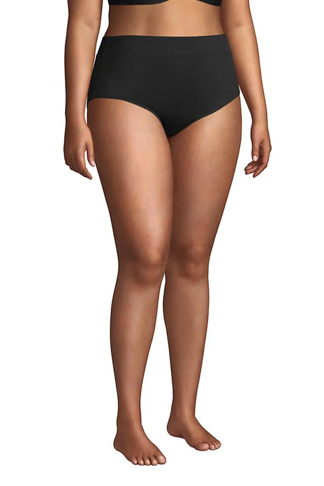 Lands039 End Swimsuits Women Plus Size Chlorine Resistant High Waisted Bikini Bottoms Black Lands039 End Swimsuits Women Plus Size Chlorine Resistant High Waisted Bikini Bottoms Black