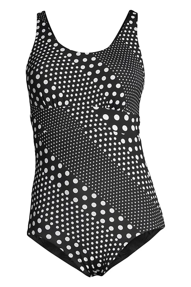 Lands039 End Swimsuits Women Plus Size Chlorine Resistant Scoop Neck Reversible One Piece Swimsuit Black Lands039 End Swimsuits Women Plus Size Chlorine Resistant Scoop Neck Reversible One Piece Swimsuit Black