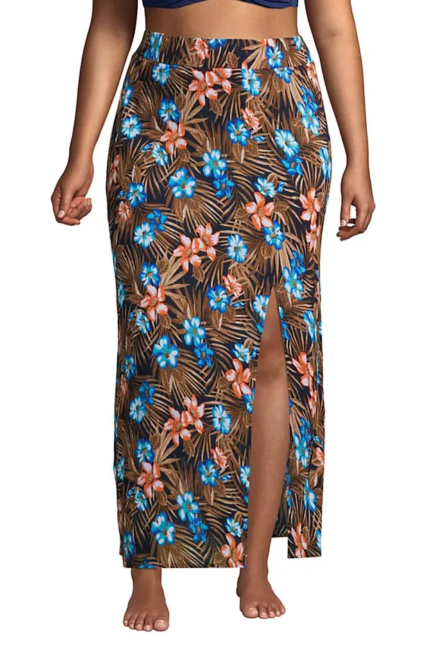 Lands039 End Swimsuits Women Plus Size Cotton Gauze Maxi Swim Coverup Skirt Deep Sea Navy Tropic Palm Lands039 End Swimsuits Women Plus Size Cotton Gauze Maxi Swim Coverup Skirt Deep Sea Navy Tropic Palm