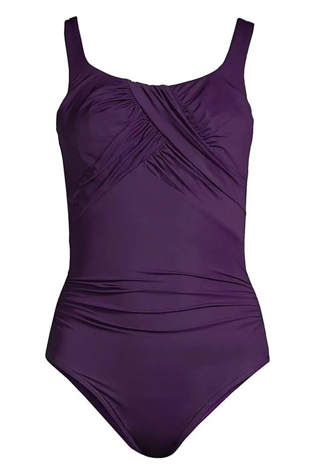 Lands039 End Swimsuits Women Slender Carmela Tummy Control Chlorine Resistant Scoop Neck One Piece Swimsuit Blackberry Lands039 End Swimsuits Women Slender Carmela Tummy Control Chlorine Resistant Scoop Neck One Piece Swimsuit Blackberry