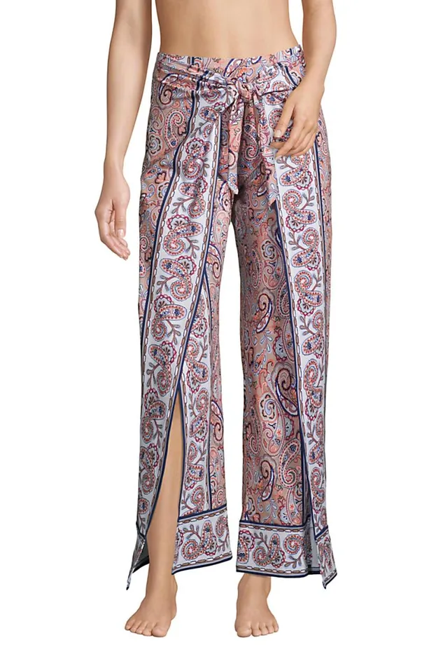 Lands039 End Swimsuits Women Upf 50 Sun Protection Pareo Swim Coverup Pants Clay Bisque Retro Paisley Lands039 End Swimsuits Women Upf 50 Sun Protection Pareo Swim Coverup Pants Clay Bisque Retro Paisley