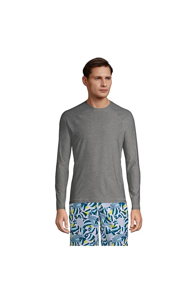 Lands039 End Swimwear Men Long Sleeve Swim Tee Rash Guard Arctic Gray Space Dye Lands039 End Swimwear Men Long Sleeve Swim Tee Rash Guard Arctic Gray Space Dye