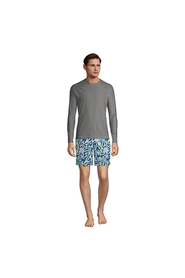 Lands039 End Swimwear Men Long Sleeve Swim Tee Rash Guard Arctic Gray Space Dye Lands039 End Swimwear Men Long Sleeve Swim Tee Rash Guard Arctic Gray Space Dye