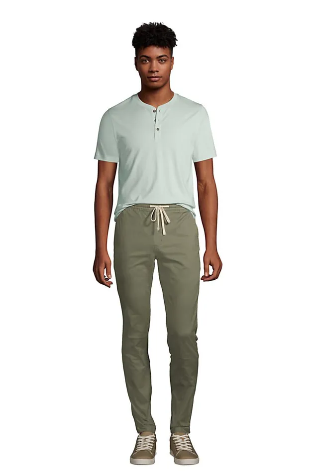 Lands039 End TShirts Men Short Sleeve Supima Jersey Henley Soft Sea Green