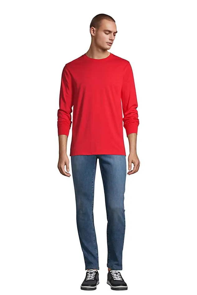 Lands039 End TShirts Men Supert Long Sleeve Tshirt Papaya Orange Lands039 End TShirts Men Supert Long Sleeve Tshirt Papaya Orange