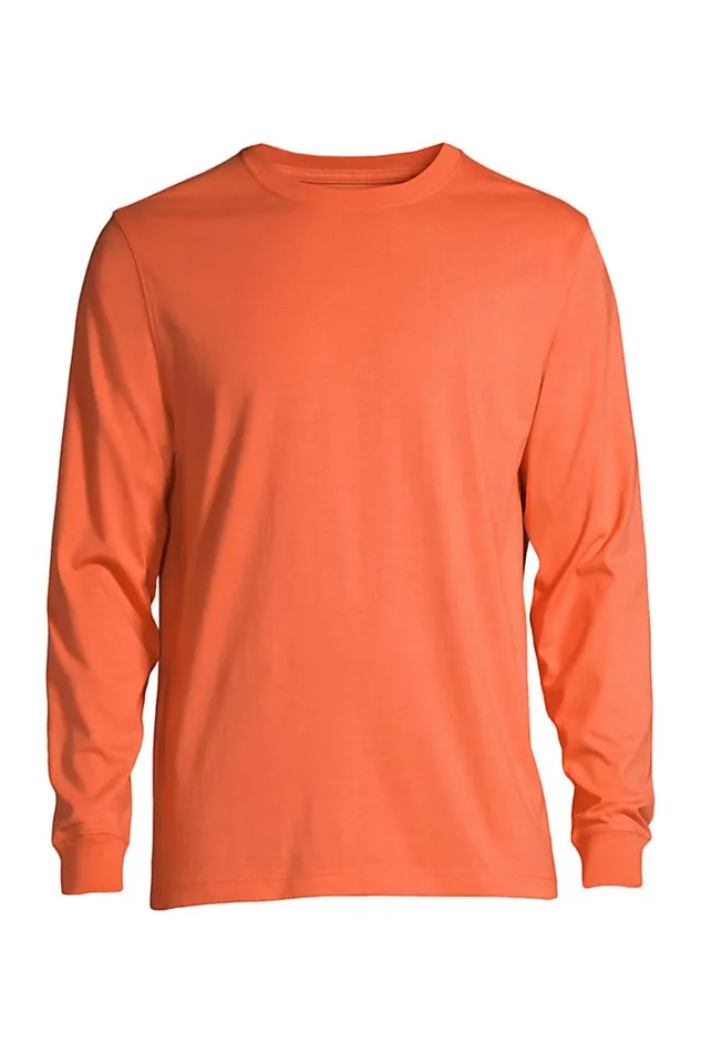 Lands039 End TShirts Men Supert Long Sleeve Tshirt Papaya Orange Lands039 End TShirts Men Supert Long Sleeve Tshirt Papaya Orange