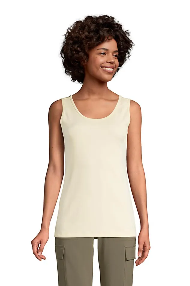 Lands039 End Tops and Tees Women Cotton Tank Top Golden Candle Light