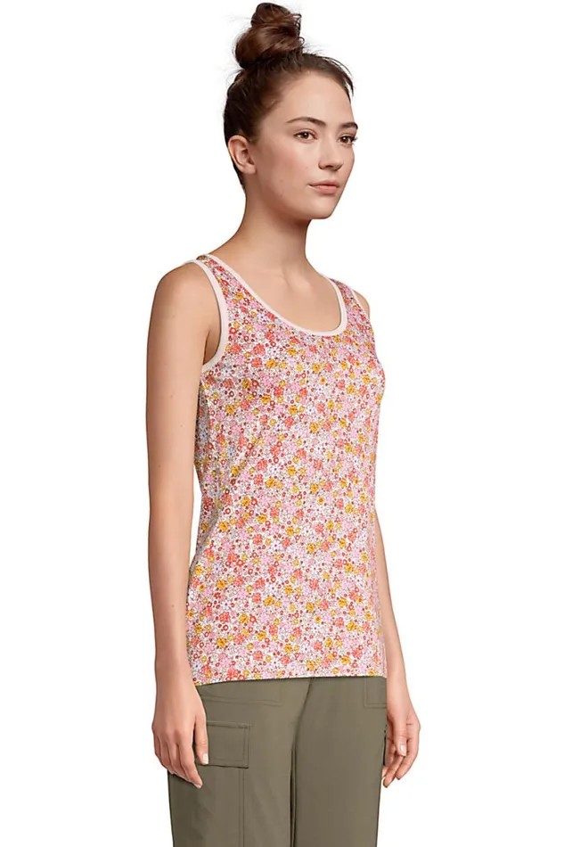 Lands039 End Tops and Tees Women Cotton Tank Top Golden Candle Light