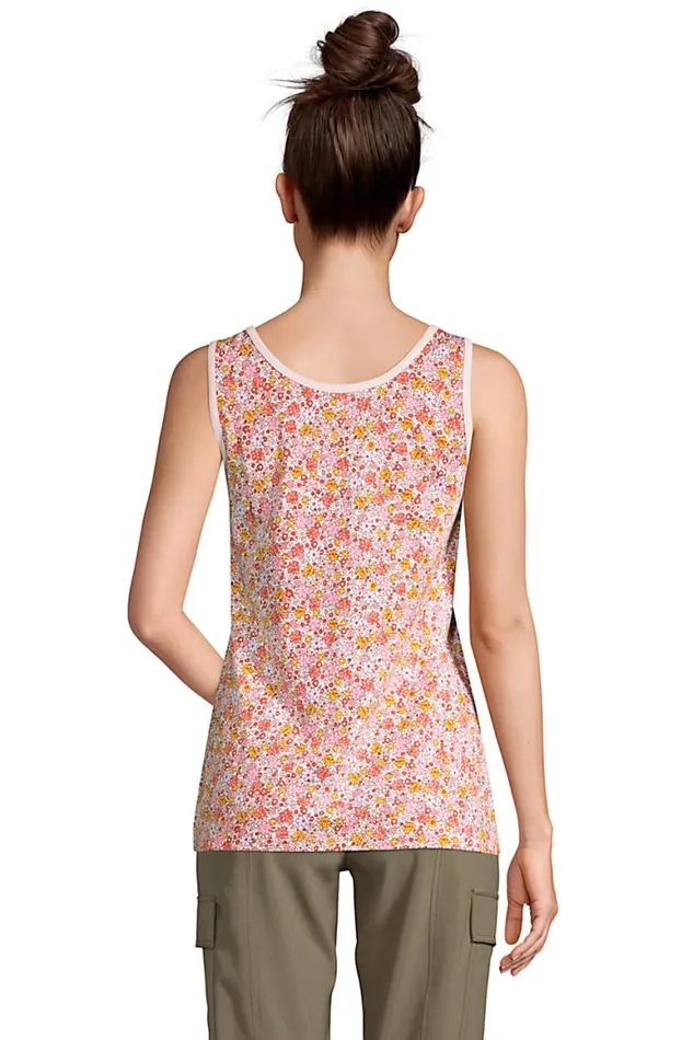 Lands039 End Tops and Tees Women Cotton Tank Top Golden Candle Light