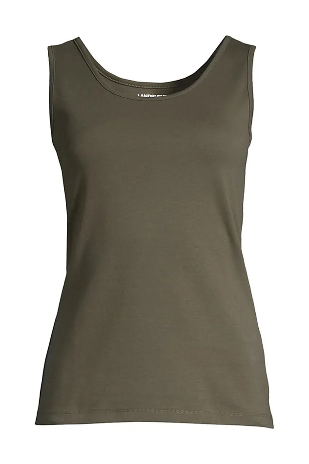 Lands039 End Tops and Tees Women Cotton Tank Top Golden Candle Light