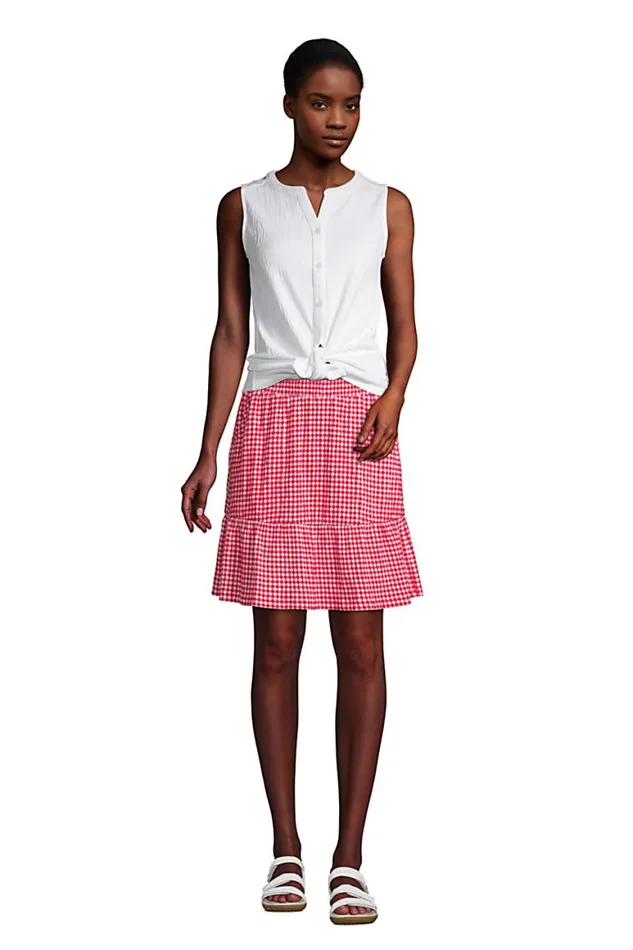 Lands039 End Tops and Tees Women Knit Crinkle Knit Button Front Tank Deep Sea Navy Tropic Palm Lands039 End Tops and Tees Women Knit Crinkle Knit Button Front Tank Deep Sea Navy Tropic Palm