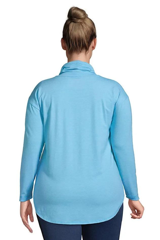 Lands039 End Tops and Tees Women Plus Size Power Performance Cowl Neck Top Black Pinstripe Lands039 End Tops and Tees Women Plus Size Power Performance Cowl Neck Top Black Pinstripe