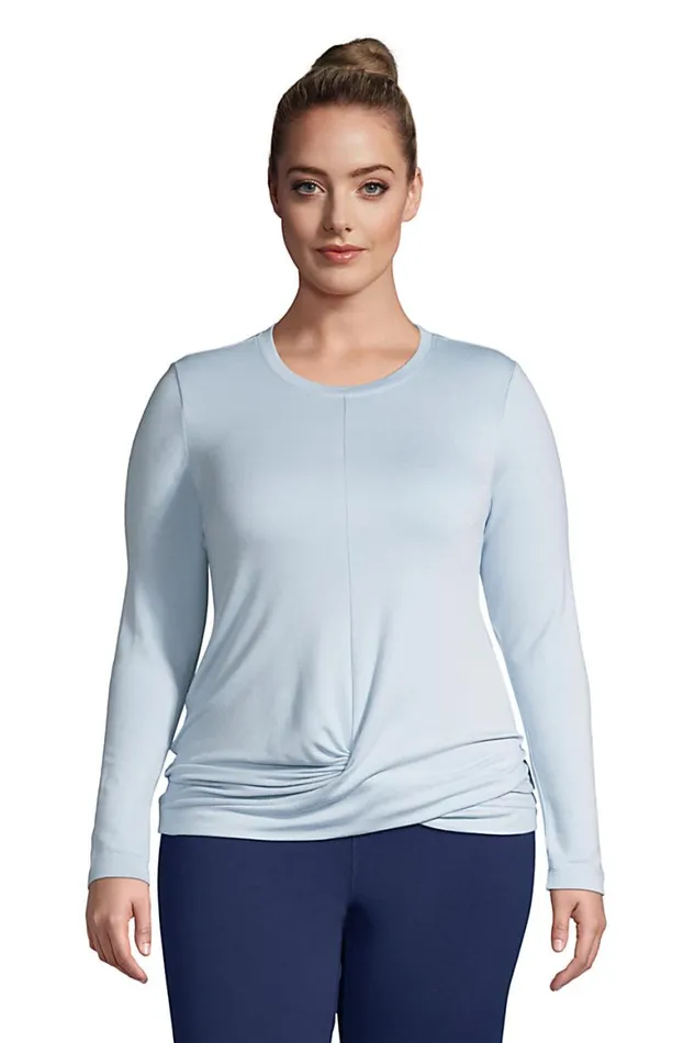 Lands039 End Tops and Tees Women Plus Size Super Soft Long Sleeve Twist Hem Top Soft Blue Haze Lands039 End Tops and Tees Women Plus Size Super Soft Long Sleeve Twist Hem Top Soft Blue Haze