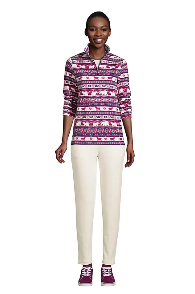 Lands039 End Tops and Tees Women Print Quarter Zip Fleece Pullover Top Outdoor Fairisle Lands039 End Tops and Tees Women Print Quarter Zip Fleece Pullover Top Outdoor Fairisle