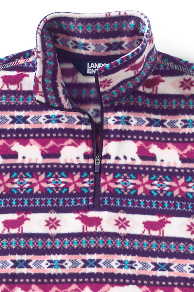 Lands039 End Tops and Tees Women Print Quarter Zip Fleece Pullover Top Outdoor Fairisle Lands039 End Tops and Tees Women Print Quarter Zip Fleece Pullover Top Outdoor Fairisle